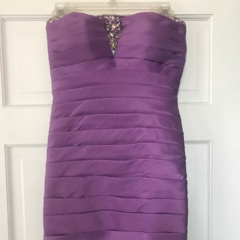 Tony Bowls Purple Cocktail Dress Size 2 Strapless